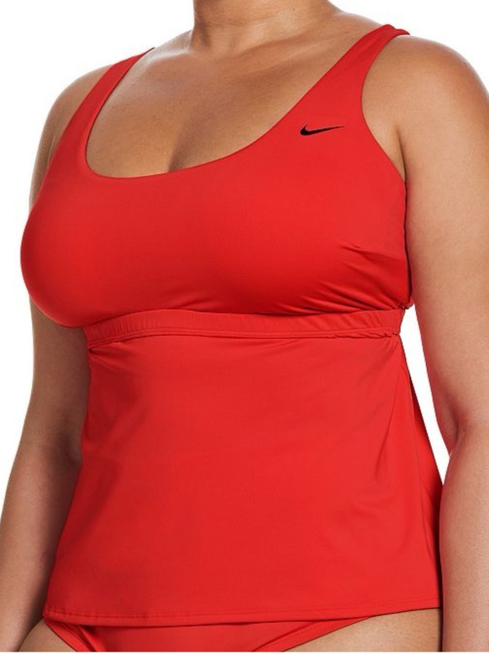 Crimson Red Women's Nike Essential Scoopneck Swim Tankini Top Size L Good Cond.